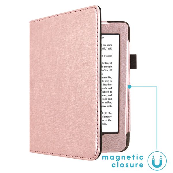 imoshion Étui de liseuse portefeuille en cuir végan Kobo Nia - Rose Doré