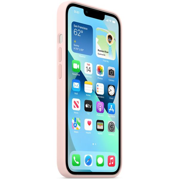 Apple Coque en silicone MagSafe Apple iPhone 13 - Chalk Pink