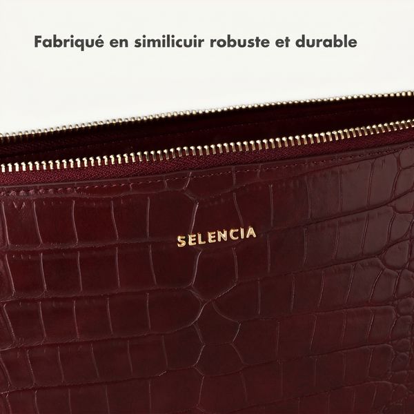Selencia Pochette ordinateur Croco 14 pouces - Burgundy