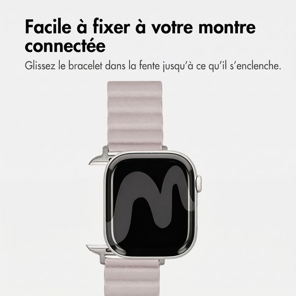 imoshion Bracelet magnétique en cuir synthétique Apple Watch | 38/40/41/42 mm - Beige