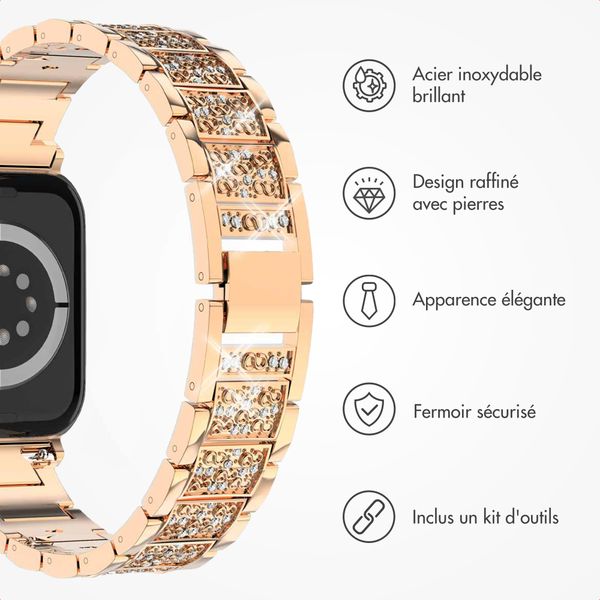Selencia Bracelet à maillons scintillants Apple Watch | 38/40/41/42 mm - Rose Doré