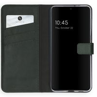 Selencia Étui portefeuille en cuir véritable Samsung Galaxy S21 - Vert