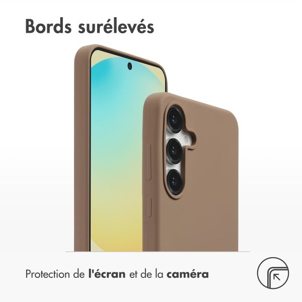 Accezz Coque Liquid Silicone avec MagSafe Samsung Galaxy S25 FE - Marron clair