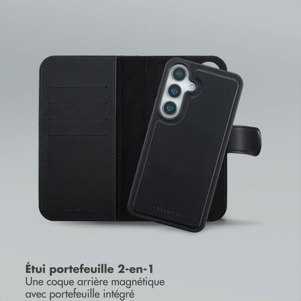 Selencia Étui portefeuille amovible Olyn avec MagSafe Samsung Galaxy S25 / S24 - Noir