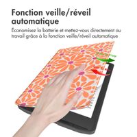 imoshion Étui á rabat Pocketbook InkPad Color 3 / InkPad 4 - Orange Flowers Connect