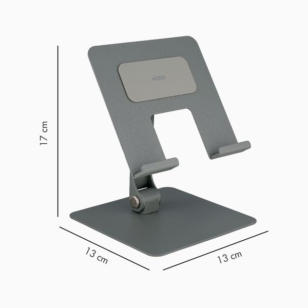 Accezz Support de tablette pliable pour bureau - Support pour tablette / ordinateur portable 13 pouces - Argent