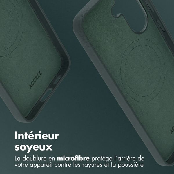 Accezz Coque arrière en cuir avec MagSafe Samsung Galaxy A57 (5G) - Cedar Green