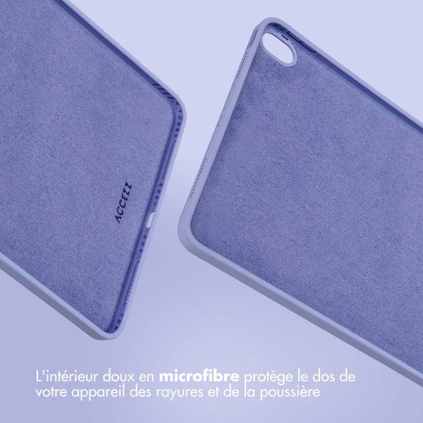 Accezz Coque Liquid Silicone avec porte-stylet Apple iPad Air 11 pouces (2026) M4 / (2025) M3 / (2024) M2 / Air 5 (2022) / Air 4 (2020) - Lila