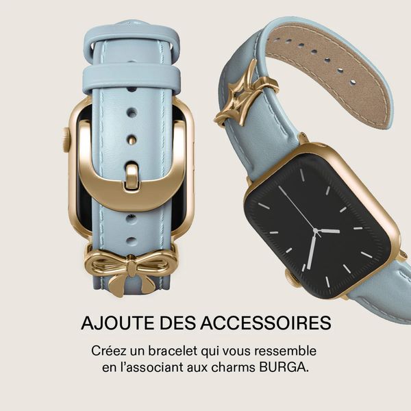 Burga Bracelet en cuir véritable  - Apple Watch | 44/45/46/49 mm / Connexion universelle 20 mm - Dream / Gold