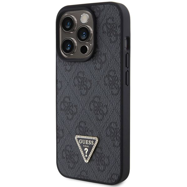 Guess Coque 4G Logo Triangle Strass Apple iPhone 15 Pro - Noir