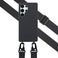 Selencia Coque silicone avec cordon amovible Samsung Galaxy S25 Ultra - Noir