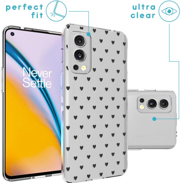 imoshion Coque Design OnePlus Nord 2 - Hearts All Over Black