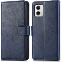 imoshion Étui de télephone portefeuille de luxe Motorola Moto G73 - Bleu foncé