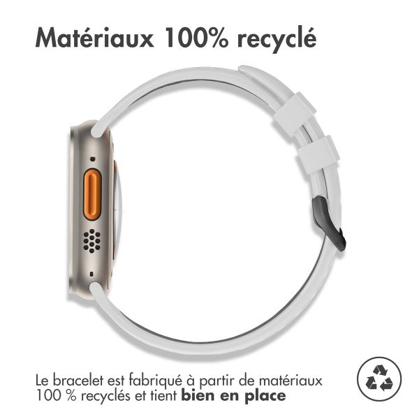 imoshion Bracelet sport en silicone avec boucle Apple Watch | 44/45/46/49 mm - White / Black