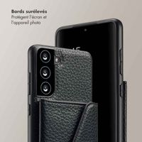 Selencia Coque de télephone Sera avec cordon et porte-cartes enveloppe Samsung Galaxy S21 FE - Noir