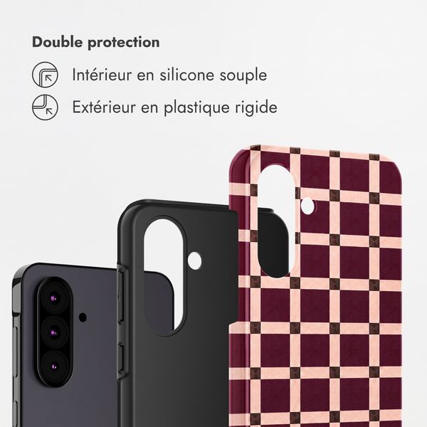 Selencia Coque arrière Vivid Samsung Galaxy A36 / A56 - Check This Burgundy