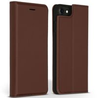 Accezz Étui de télephone Slim Folio en cuir de qualité supérieure Apple iPhone SE (2022 / 2020) / 8 / 7 / 6(s) - Marron