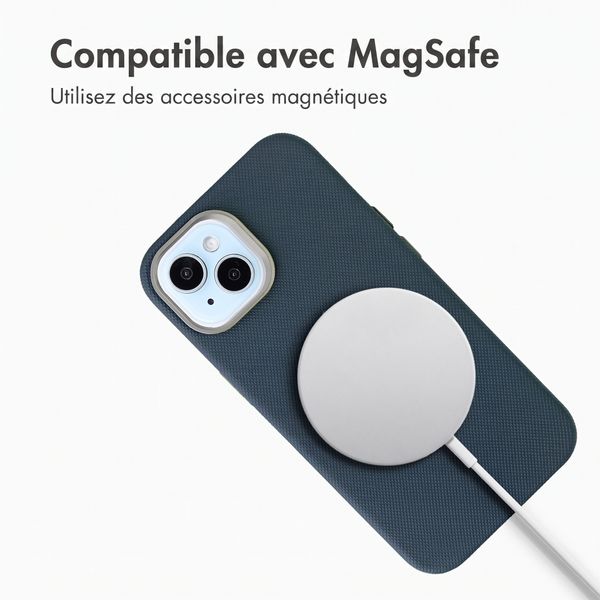 Accezz Coque arrière Mesh avec MagSafe Apple iPhone 15 - Bleu foncé