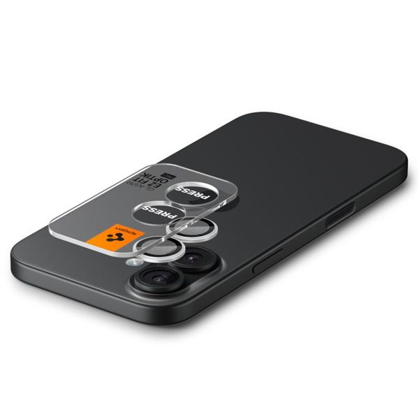 Spigen Optik Pro EZ Fit Lens Protector - Protection d'objectif de caméra (lot de 2) Apple iPhone 17 / 16 Plus - Argent