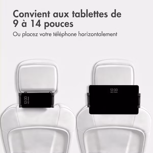 imoshion Appuie-tête Support pour tablette de voiture avec bras réglable - Noir