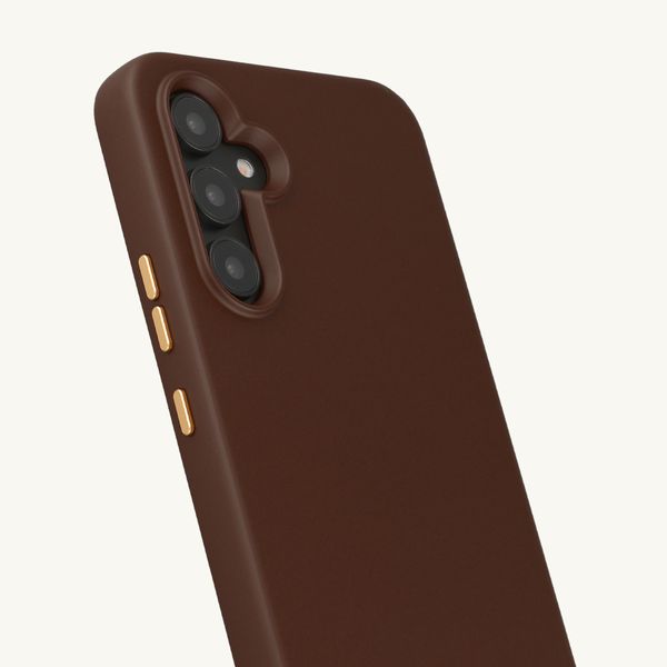 Selencia Coque arrière Rivièra avec MagSafe avec crochets amovibles Samsung Galaxy A54 (5G) - Choco Brown