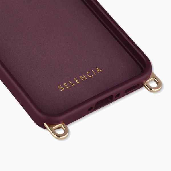 Selencia Coque arrière Rivièra avec MagSafe avec crochets amovibles Samsung Galaxy A36 / A56 - Bold Burgundy