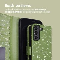 imoshion Étui de télephone portefeuille Design Samsung Galaxy S21 - Green Flowers