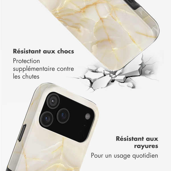 Selencia Coque arrière Vivid avec MagSafe Apple iPhone 17 Pro Max - Golden Beige Marble
