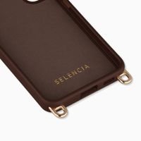 Selencia Coque arrière Rivièra avec MagSafe avec crochets amovibles Samsung Galaxy S22 - Choco Brown