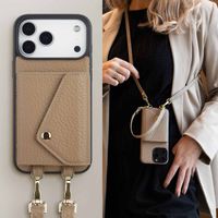 Selencia Coque de télephone Sera avec cordon et porte-cartes enveloppe Apple iPhone 18 Pro Max / 17 Pro Max - Taupe