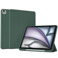 Accezz Coque tablette portefeuille Smart Silicone Apple iPad Air 13 pouces (2026) M4 / (2025) M3 / (2024) M2 - Vert foncé