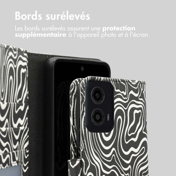 imoshion Étui de télephone portefeuille Design Motorola Moto G34 - Black And White