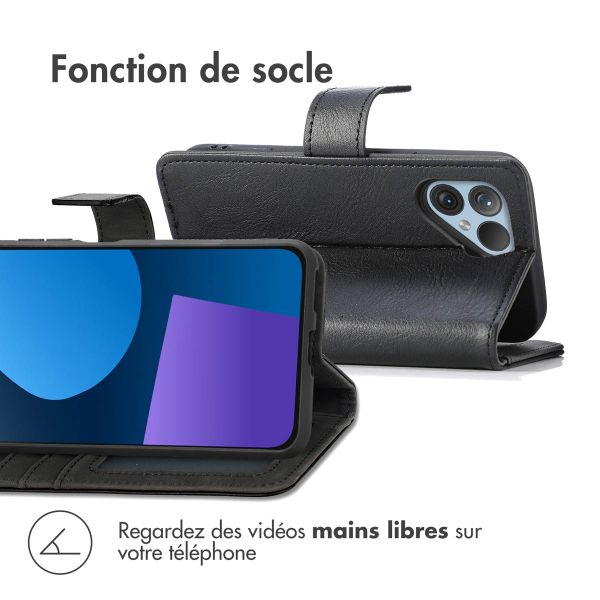 imoshion Étui de télephone portefeuille de luxe Fairphone 5 - Noir