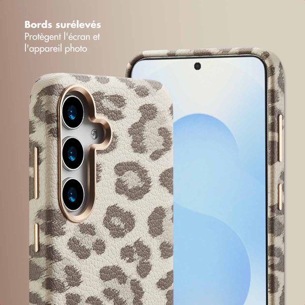 Selencia Coque Sabi imprimé panthère avec MagSafe Samsung Galaxy S25 - Soft Ivory