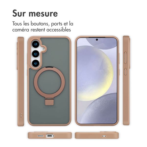 Accezz Coque Ring Stand avec MagSafe Samsung Galaxy S24 Plus - Marron