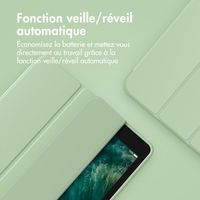 Accezz Coque tablette portefeuille Smart Silicone Apple iPad 9 (2021) 10.2 pouces / iPad 8 (2020) 10.2 pouces / iPad 7 (2019) 10.2 pouces - Vert clair
