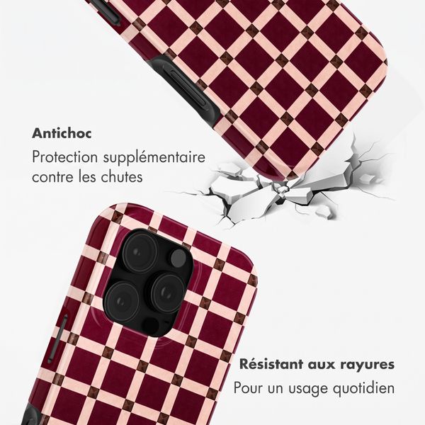 Selencia Coque arrière Vivid Apple iPhone 16 Pro - Check This Burgundy