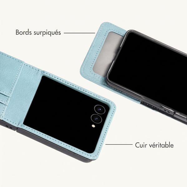 imoshion Étui de télephone portefeuille Luxe Samsung Galaxy Z Flip 8 - Bleu clair