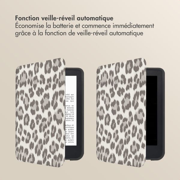 Selencia Coque liseuse Sabi avec imprimé léopard Kobo Clara Colour / Clara BW - Soft Ivory