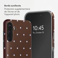 Selencia Coque arrière Vivid Samsung Galaxy S25 FE - Happy Dots Chocolate