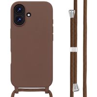 imoshion Coque en silicone avec cordon Apple iPhone 17 - Marron