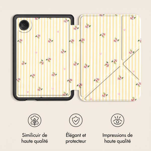 imoshion Étui de liseuse portefeuille design Pliable Kobo Clara Colour / BW - Garden Stripes