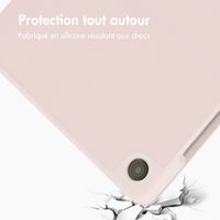 Accezz Coque tablette portefeuille Smart Silicone Samsung Galaxy Tab A11 Plus / A9 Plus - Rose