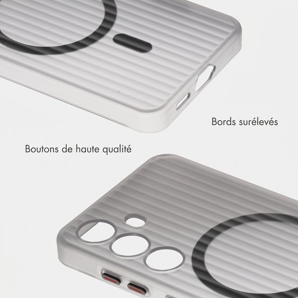 Accezz Coque arrière Lite avec MagSafe | Fluted | Samsung Galaxy S24 - Gris