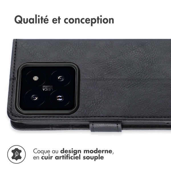imoshion Étui de télephone portefeuille de luxe Xiaomi 14 - Noir