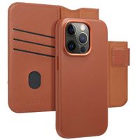 Accezz Étui de télephone portefeuille en cuir 2-en-1 avec MagSafe Apple iPhone 14 Pro - Sienna Brown