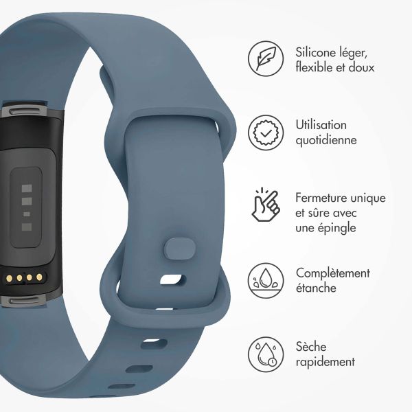 imoshion Bracelet silicone Fitbit Charge 5 / 6 - L - Official Blue