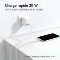 imoshion Câble USB-C vers Lightning Tressé 30 W - 2 mètres - Blanc