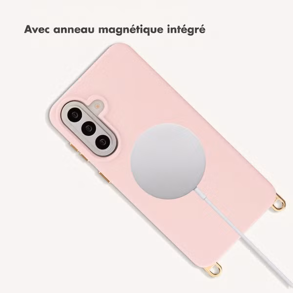Selencia Coque arrière Rivièra avec MagSafe avec crochets amovibles Samsung Galaxy A57 (5G) - Sorbet Pink