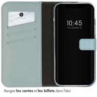 Selencia Étui portefeuille en cuir véritable Apple iPhone 14 - Air Blue